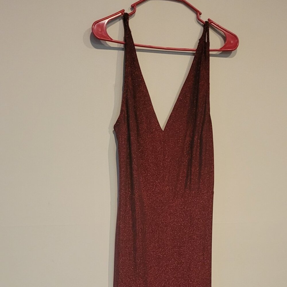 SHEIN Red Glitter Formal Evening Gown size L